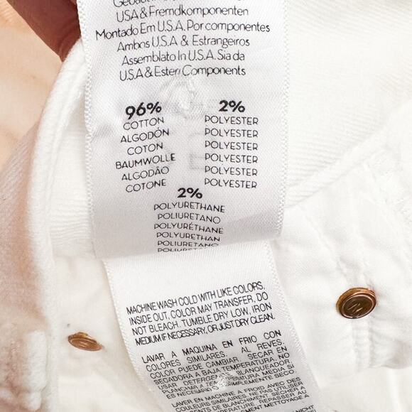 Mother Looker Ankle Fray Glass Slipper White Denim Jeans Size 25 - Picture 9 of 10